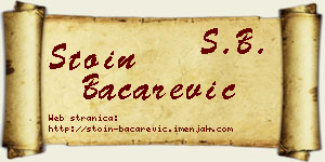Stoin Bačarević vizit kartica